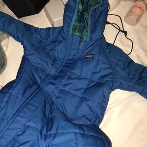 Baby 18 month Patagonia body suit blue reversible
